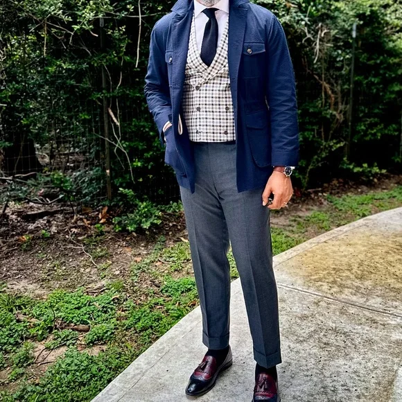 Suitsupply Silk-Linen-wool Double-breasted waistcoat US/UK42R - Picture 8 of 8